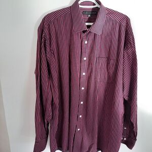 SIGNATURE CARRINGTON Men's Long Sleeve Dress Shirt Size 18 1/2 (37/38 Tall)
